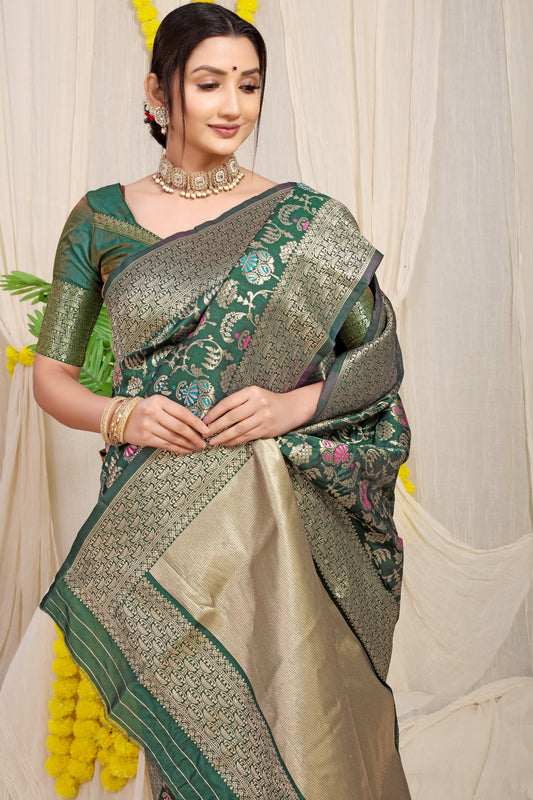 Royal Rajgharana Saree - Grey