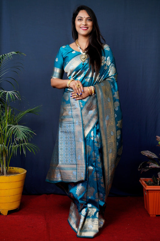 Peacock Grace Handloom Banarasi Silk Saree