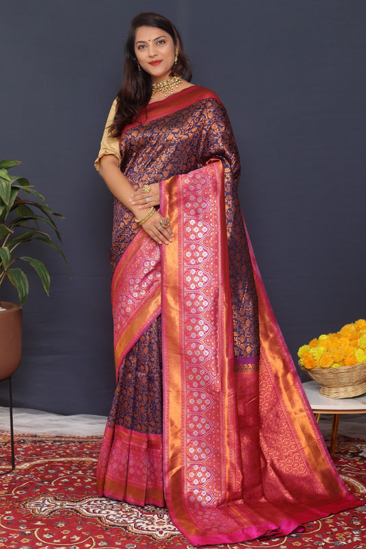 Floral Aarvya Design Zari Art Silk Banarasi Sarees