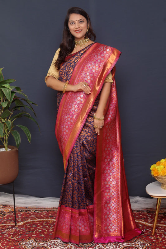 Floral Aarvya Design Zari Art Silk Banarasi Sarees