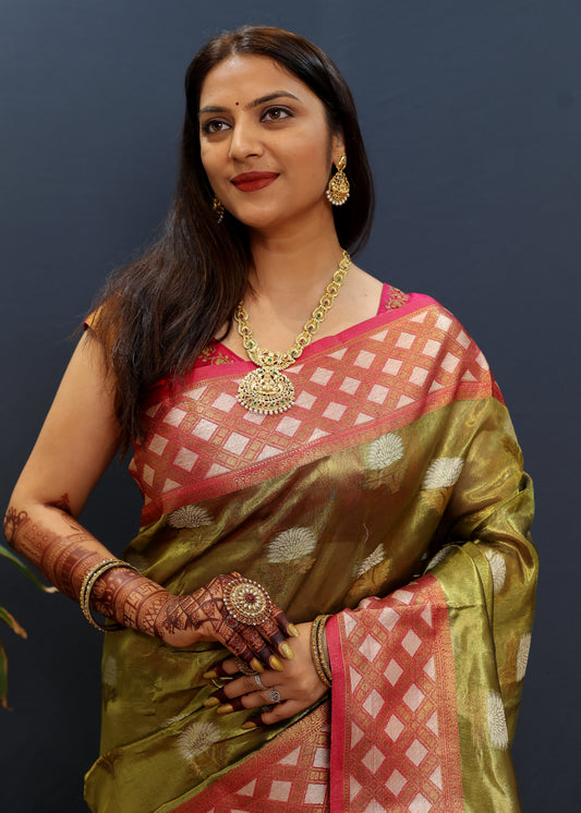 Aarvya Design Zari Art Silk Heavy Work Kanjeevaram Saree