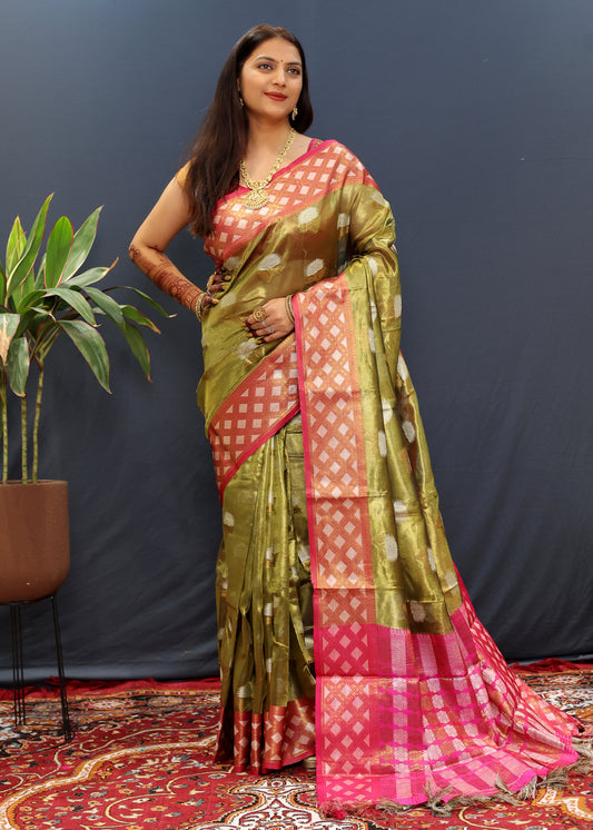 Aarvya Design Zari Art Silk Heavy Work Kanjeevaram Saree