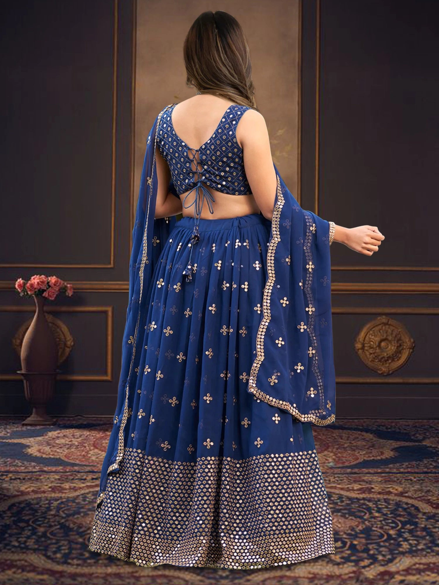 Blue Malay Lehenga Choli