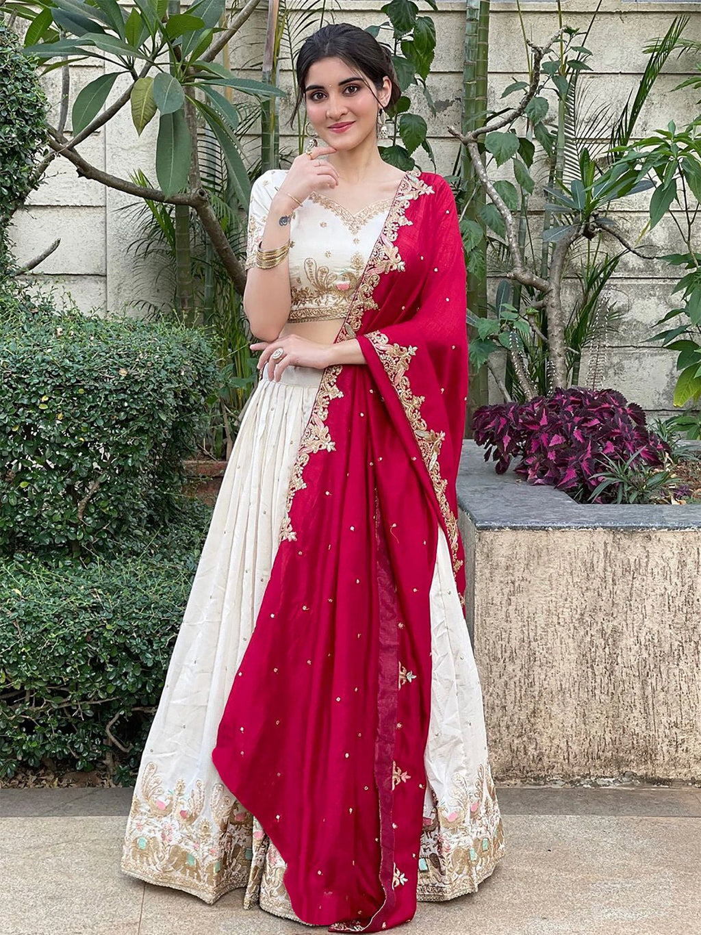 White Tyohaar Lehenga Suit
