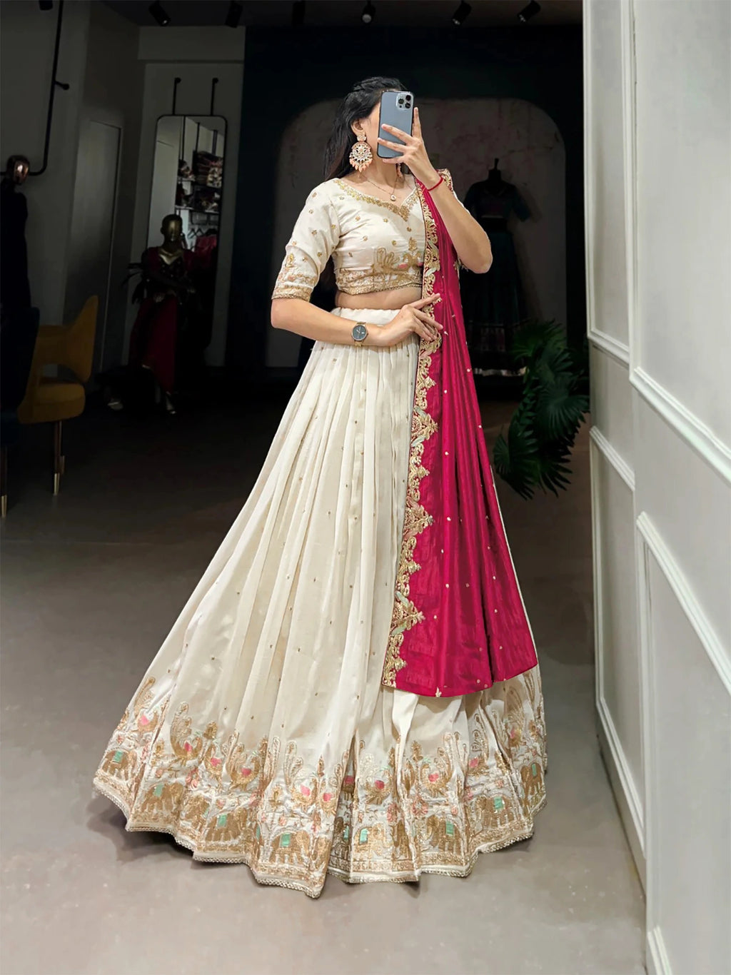 White Tyohaar Lehenga Suit