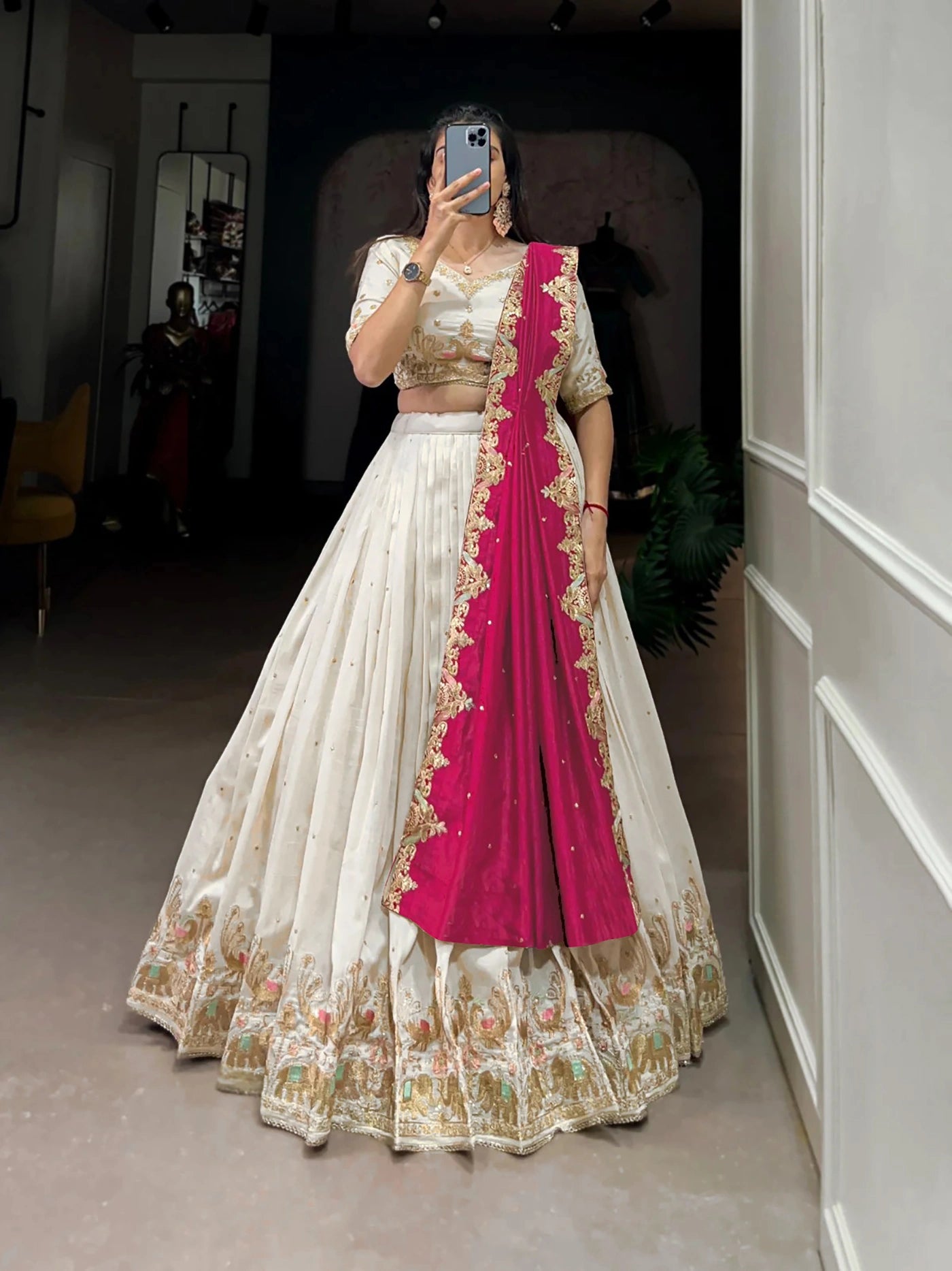 White Tyohaar Lehenga Suit