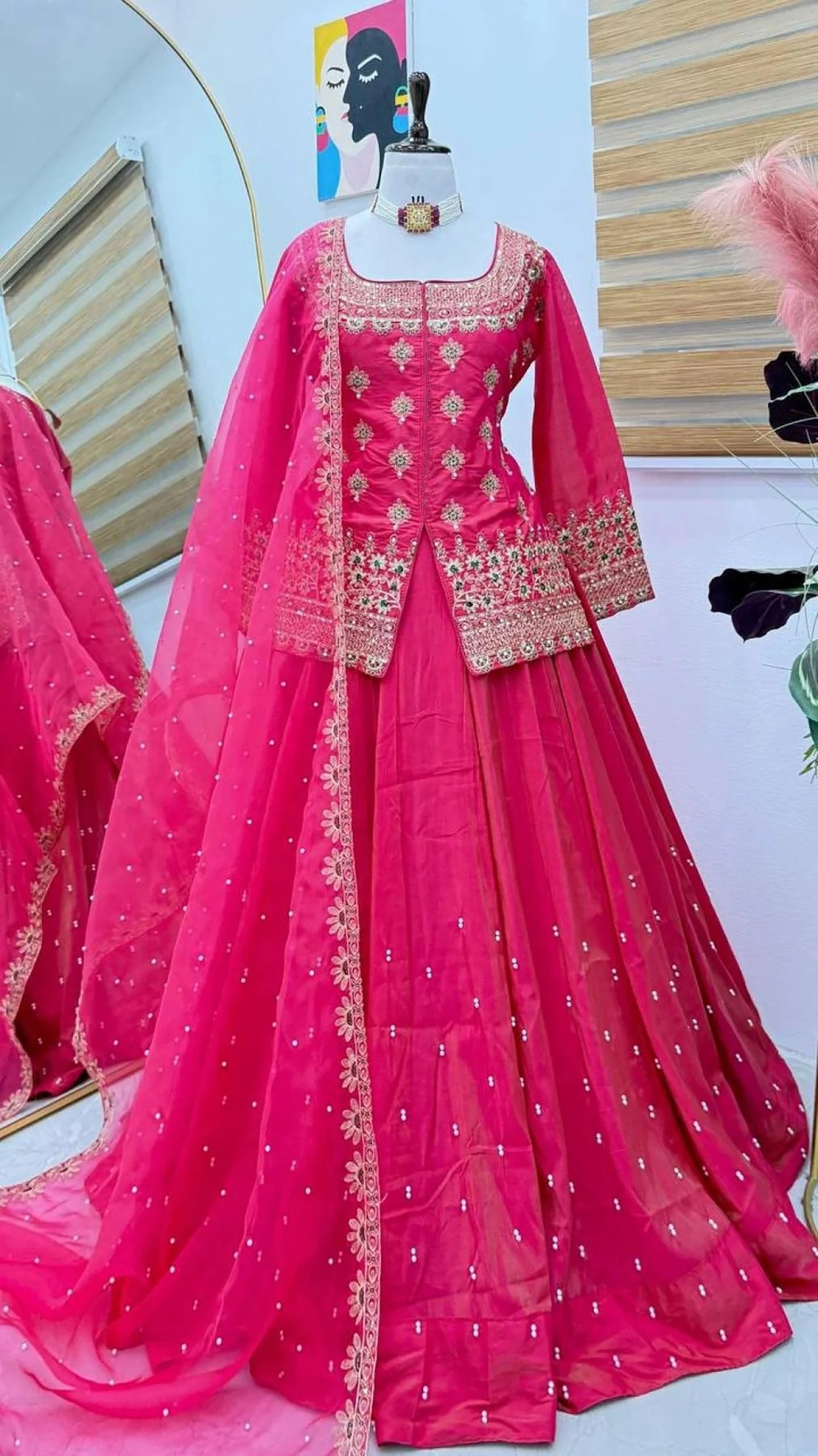 Women’s Silk Ready To Wear Lehnaga Choli Set