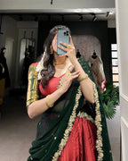 Embellished Semi Stitched Lehenga Choli (Red)