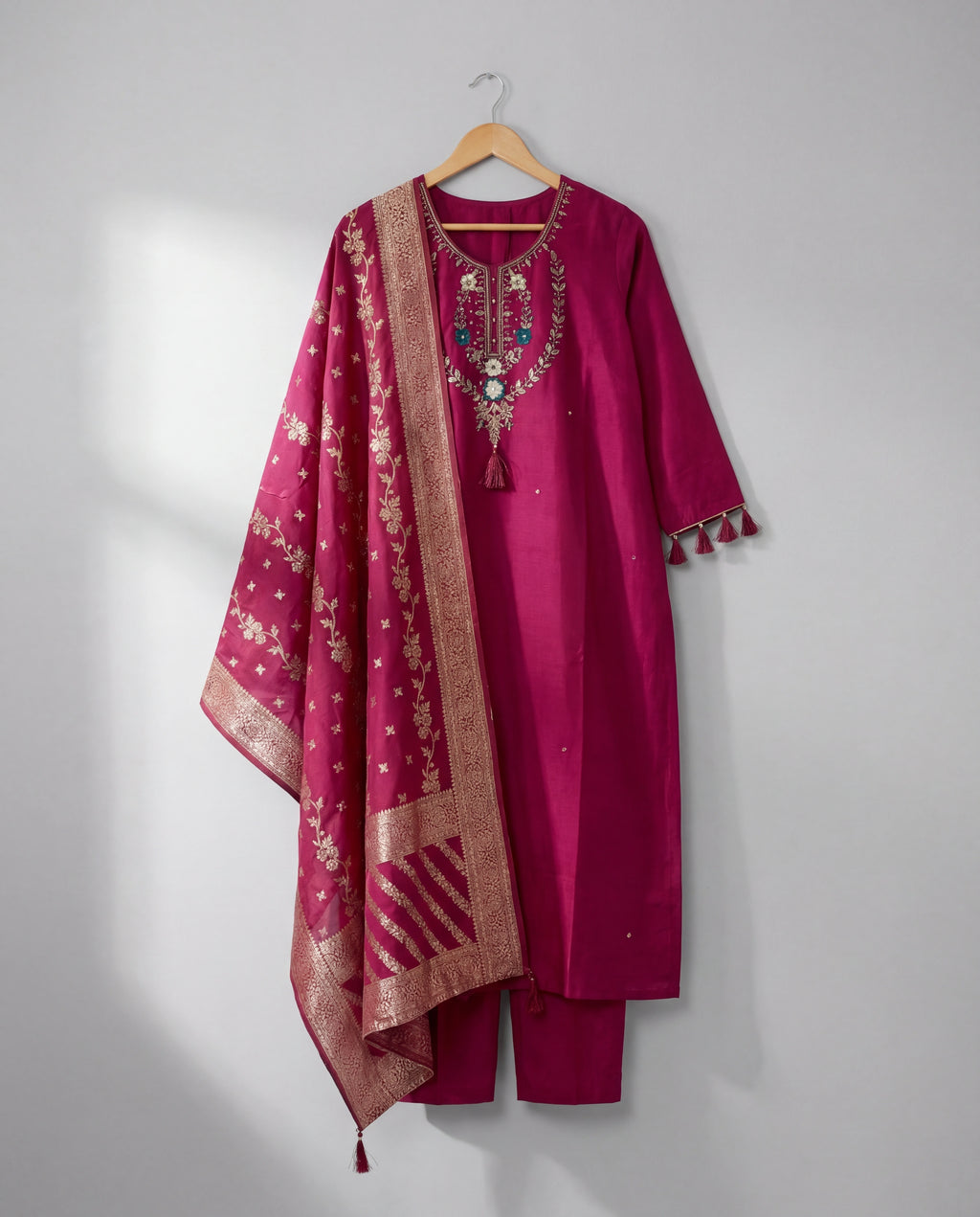 Pink Pushkar Roman Silk Lehenga Choli Set with Beads & Stones Embroidery for Women