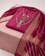 Pink Pushkar Roman Silk Lehenga Choli Set with Beads & Stones Embroidery for Women