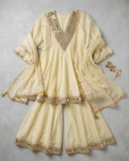 Women’s French Crepe Kurta Palazzo Set