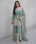 Women Fandy Silk Kurta Palazzo Dupatta Set