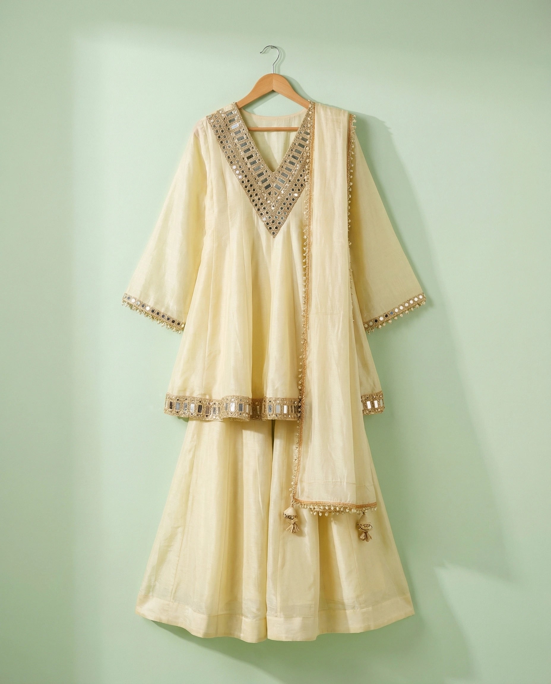 Women’s French Crepe Kurta Palazzo Set
